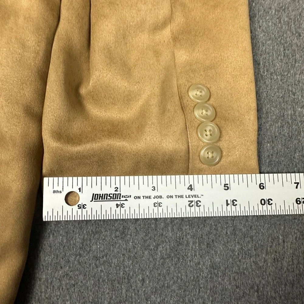 Lauren Ralph Lauren Mens 42R Tan Faux Suede Blazer Sport Coat 2 Button Jacket